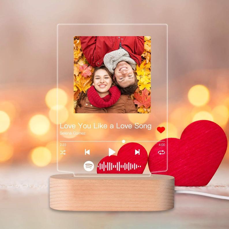 Customizable Photo Music Album Cover Night Light Carved Name Song Photo Frame Customizable Photo Music Album Cover Night Light Carved Name Song Photo Frame